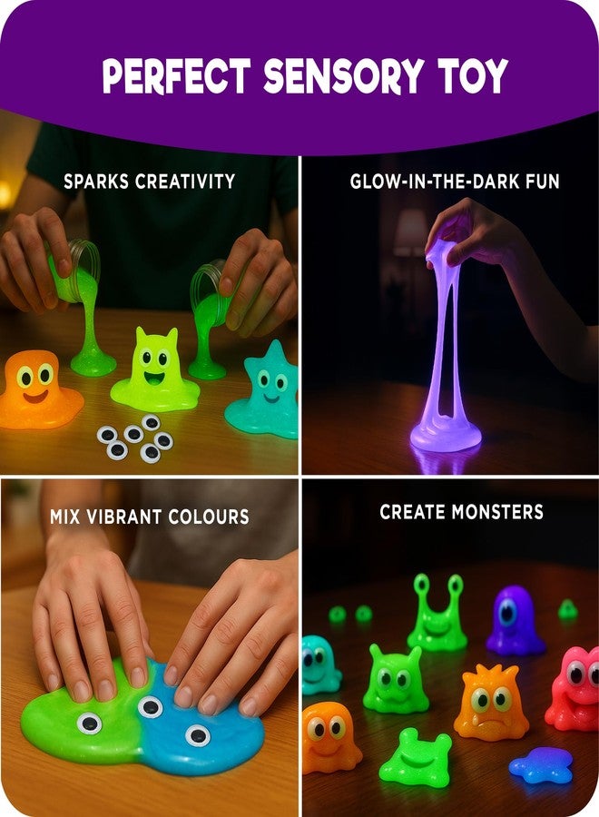 Einstein Box Monster Slime Making Kit for Kids Aged 3 to 10 |DIY, Glow in The Dark, Art and Craft Multicolor Slime Set with 10+ Recipes - Image 5